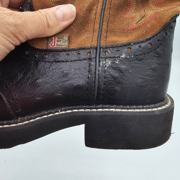 Justin Gypsy Women's Cowboy Western Leather Calf Boots size 7 - Picture 7 of 13